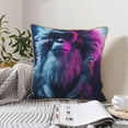 thumbnail image 6 of Haiem Hip-Hop Glasses Gorilla Print Velvet Soft Solid Decorative Square Throw Pillow Covers Set with Elegant Piping Christmas Cushion Case for Sofa Bedroom Car-20"x20", 6 of 8