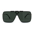 thumbnail image 1 of SA106 Luxury Rimless Oversize Shield 90s Fashion Sunglasses Gold Green, 1 of 4