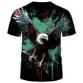 thumbnail image 2 of WHNBCW Funny USA Bald Eagle T-Shirt American Flag Style Graphic Tee Shirt, 2 of 7