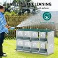 thumbnail image 3 of Chicken Nesting Box, 8 Hole Nest Boxes for Laying Eggs, Heavy Duty Metal Nest Boxes for Chicken Poultry Dove Duck and Pigeon to Collect Eggs, Coop Wall Mountable - Roll Away Nesting Box Green, 3 of 7