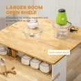 thumbnail image 4 of HOMCOM Kitchen Island with Storage Cabinet and 2-Level Rubber Wood Tabletop, Island Table with Adjustable Shelves and Drawers, White, 4 of 9