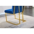 thumbnail image 7 of Modern Velvet Dining Chair Set of 2, Button Tufted Armless Side Chair with Golden Metal Legs, Accent Kitchen Chair for Bedroom Living Room, Blue, 7 of 7