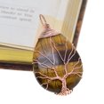 thumbnail image 2 of Colgantes Decorativos con Aros Adornos de Árbol de Pendientes para Ojo de tigre cristal oro rosa Sunnimix árbol de la vida colgantes, 2 of 8