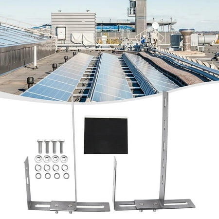

HKUKY Photovoltaic Balcony Bracket Hook 304 Stainless Steel Solar Bracket Right Angle Hook Adjustable 2 Sets