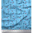 thumbnail image 1 of Soimoi Blue Heavy Satin Fabric Rocket & You Are My Everything Text Decor Fabric Printed Yard 54 Inch Wide, 1 of 3