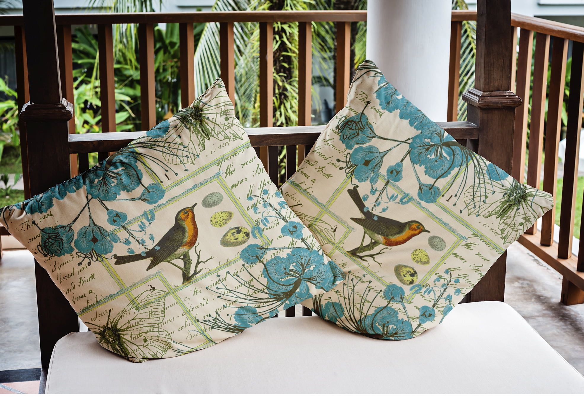 Simply Daisy 16 in x 16 in French Country Multi-color Bird Polyester Throw Pillow