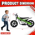 thumbnail image 3 of ICEEIF 24V 300W Kids Electric Bike, Electric Dirt Bike with Flashing LED Lights, 2 Speed Settings, Music Function, for Boys Girls Ages 6+,Green, 3 of 7