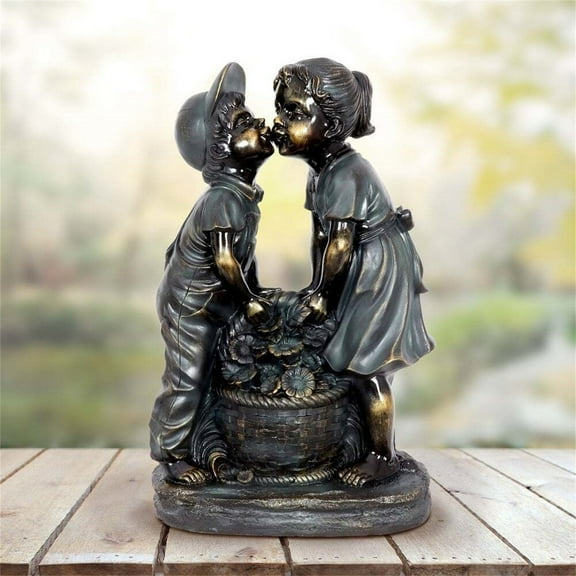 Fridja Boy & Girl Garden Statue A Kid With Fireflies Garden Statue-garden Decoration for Home Decor