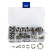 Flat Washer, 8 Sizes Washers Assortment Set Stainless Steel Flat and Lock Washer (.5 M3 M5 M6 M8 M10)
