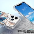 thumbnail image 3 of New Designed Case for iPhone 14 Pro Max (2022), [Marble Gold Glitter] [Three-Layer Hardshell Cases] [Reinforced Military Grade Drop Protection] Heavy-Duty Protective Cover iPhone 14 Pro Max Case 6.7", 3 of 7