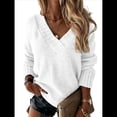 thumbnail image 1 of Suéter Holgado de Mujer, Cuello en V, Larga, Blusa Informal para Otoño e Invierno. XXL, 1 of 9