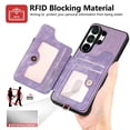 thumbnail image 5 of Asuwish Phone Case for Samsung Galaxy S26 Ultra 5G Wallet Cell Cover with Tempered Glass Screen Protector Slim Lanyard Wrist Strap RFID Ring Stand Credit Card Holder Slot S26Ultra 26 Women Men Purple, 5 of 10