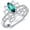 6, variant on Jade Lotus 925 Sterling Silver Ring 4mmX8mm Emerald Lotus Engagement Ring for Women