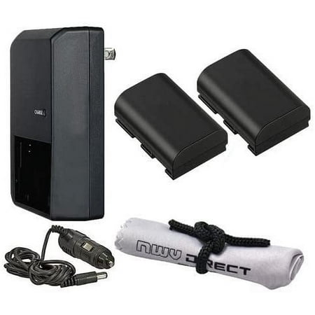 Batteries (High Capacity) for Canon EOS 7D Mark II Intelligent Batteries (2 Units) + AC/DC Travel Charger for