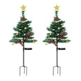 thumbnail image 2 of DAMAI 2 Pcs 54" Solar Christmas Trees Lights Outdoor Decoration Waterproof, 2026 New Durable Solar Powered Christmas Tree with Bells berries bows, Prelit Xmas Trees for Yard, Lawn, Pathway, Garden, 2 of 9