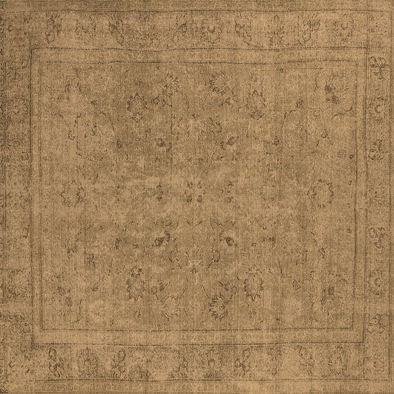 Ahgly Company Indoor Square Oriental Brown Industrial Area Rugs, 6' Square