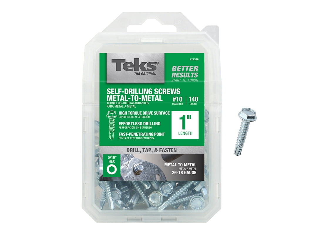 ITW BRANDS Drill Point Screws, Self-Tapping, Hex Washer Head, #10 x 1-In., 140-Pk. 21328