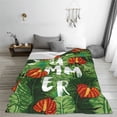 thumbnail image 5 of Honeii Palm Leaves And Tropical Flowers Print Fleece Blanket - Throw Blanket for Bed, Sofa, Couch, Camping, and Travel , Microplush Ultra Soft Warm Blanket-60"x50", 5 of 7