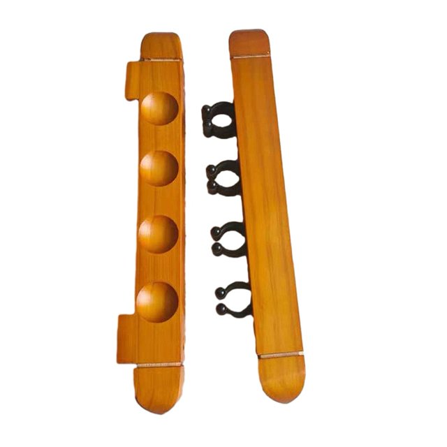 1 Paire de Billard Cue Rack Mural Support en Bois 4 Fentes Suspendu Snooker