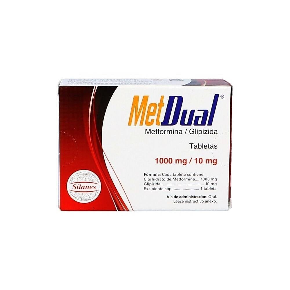 Metdual Metformina 1000 mg Glipizida 10 mg 30 tabletas | Walmart en línea