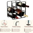 thumbnail image 5 of 9-Bottle Metal Wine Rack, Freestanding Holder Organizer for Red and White Wine, Kitchen Countertop, Pantry, No Assembly Required, Black, 5 of 8
