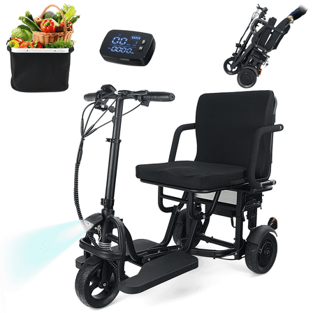 Electric Mobility Scooter for Adults, 3 Speed Modes 9.32MPH Max Speed, Senior Mobility Scooter with Automatic Cruise Control, Only 48lbs Support 300lbs