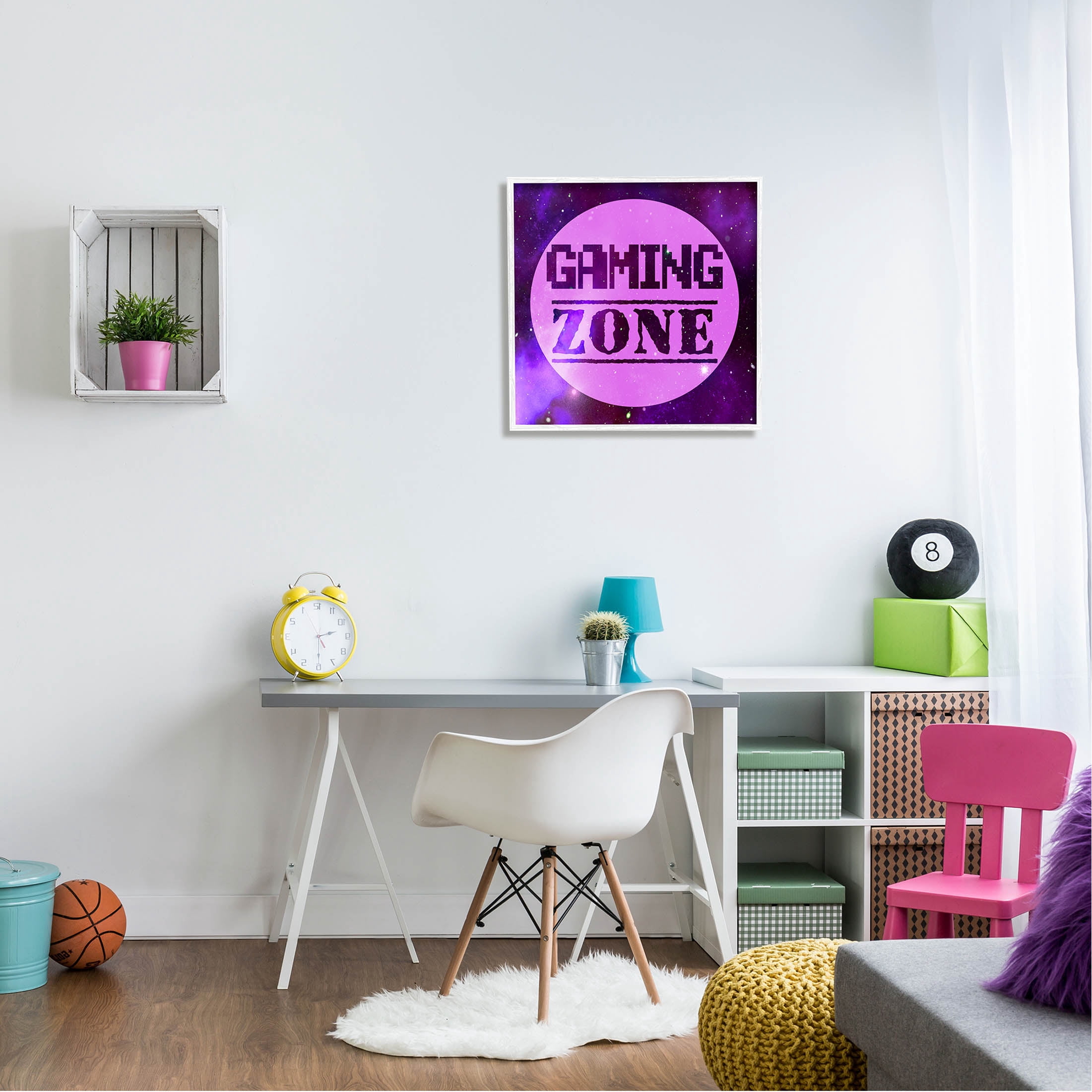Stupell Industries Gaming Zone Night Sky Graphic Art White Framed Art Print Wall Art, Design by Marcus Prime