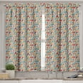 thumbnail image 2 of Ambesonne Cars Valance & Curtain, Motorbikes Caravans Bus, 55"x24", Aqua Red Orange, 2 of 6