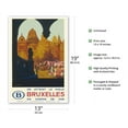 thumbnail image 2 of Brussels Belgium - Is Reached Best by Railway - The Grand Place - Vintage Travel Poster by Frank H. Mason c.1930 - Master Art Print (Unframed) 13in x 19in, 2 of 4