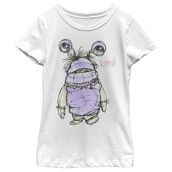Girl's Monsters Inc Boo Kitty Monster Graphic Tee White Small