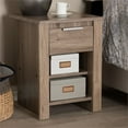 thumbnail image 2 of Baxton Studio Laverne Table de Chevet 1 Tiroir en Chêne Brun, 2 of 9