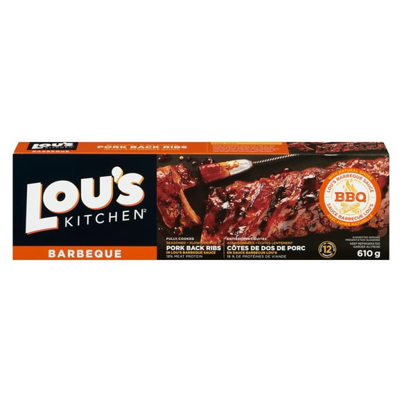 Lou's Kitchen Original BBQ Back Ribs, Natural Hardwood Smoked Pork Back Ribs