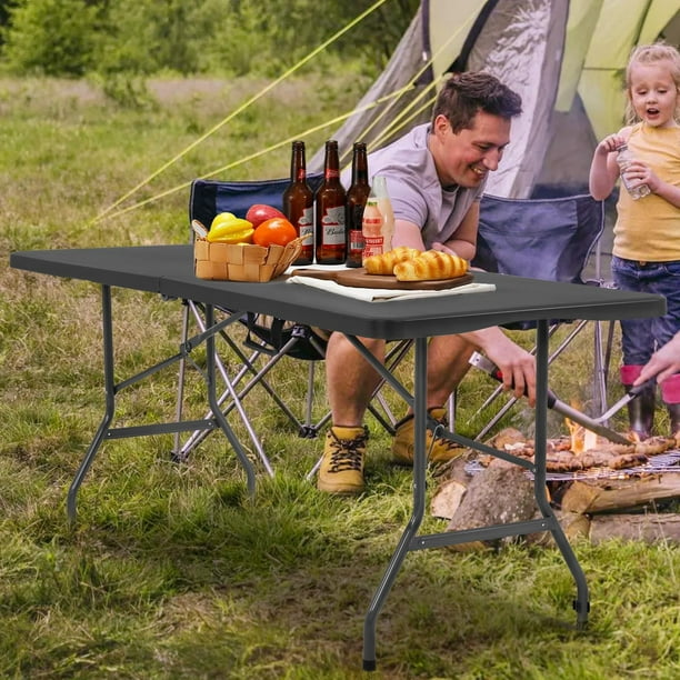 FDW 6-Foot Folding Table, Portable Heavy-Duty Fold-in-Half Event