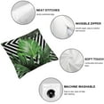 thumbnail image 4 of ARISTURING  2pcsThrow Pillow Covers Palm Leaves, Tropical Beach Palm Geometric Boho Pillowcase 2 Pcs Cushion Covers for Couch Bed, Square Decorative Pillow Cover Home Sofa Bedroom Car, Black Green, 4 of 6