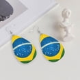 thumbnail image 4 of Faux Leather Earrings Earring Brazilian Flag Teardrop Dangle Earrings For Women Jewelry, 4 of 6