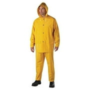 3-Pc Rainsuit, Jacket/Hood/Overalls, 0.35 mm, PVC Over Polyester, Yellow, 5X-Large Pack of 10