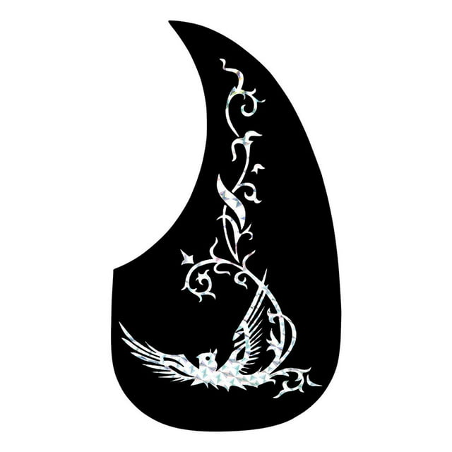 10 Pcs Sticker Protective Paster Exquisite Instrument Accessories Anti-scratch Cover Dust-proof Wear-resistance Guitar Supplies Black/Silver Bird