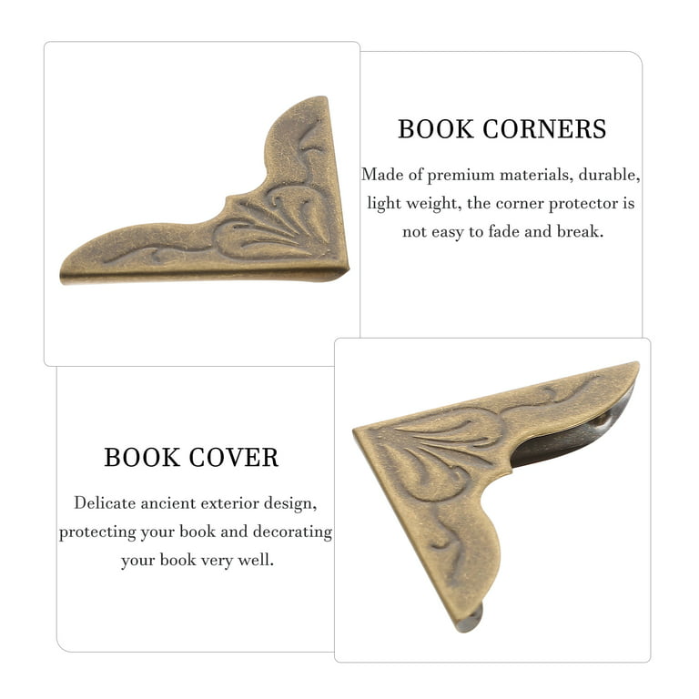 Metal Book Corner Protectors Edge Cover Guard 30 x 30 x 6mm Gold Tone 30pcs