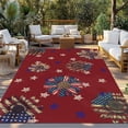 thumbnail image 3 of Outdoor Rug 6x9 ft 4th of July Waterproof Outdoor Patio Rug Mat Non Slip Outside Area Rugs Carpet for RV,Camping,Porch,Deck,Pool,Balconybackyard,Patriotic Sunflower Red Navy Blue, 3 of 9