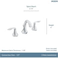 thumbnail image 6 of Moen TV6420 Eva Chrome Two-Handle High Arc Widespread Bathroom Sink Faucet for 3-Hole Setups with Valve Included, 6 of 6