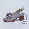 thumbnail image 6 of Heeled Sandals for Women Open Toe Dressy Flower Slingback Heels Comfy Arch Support Summer Trendy Hollow out Pumps Gray Size 9, 6 of 8