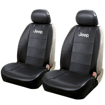 New Pair of Jeep Logo Universal Sideless Car SUV Seat Cover w/ HeadRest (Best Jeep Tj Seats)