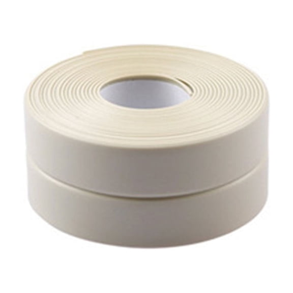 BINGLI Caulk Tape, White Bathroom Corner Caulking Tape, Waterproof Self-Adhesive Sealing Tape Used for Kitchen Sink,Toilet, Bathroom Bathtub, Tub Floor Wall Edge Protector Strip 125'' x 0.9''