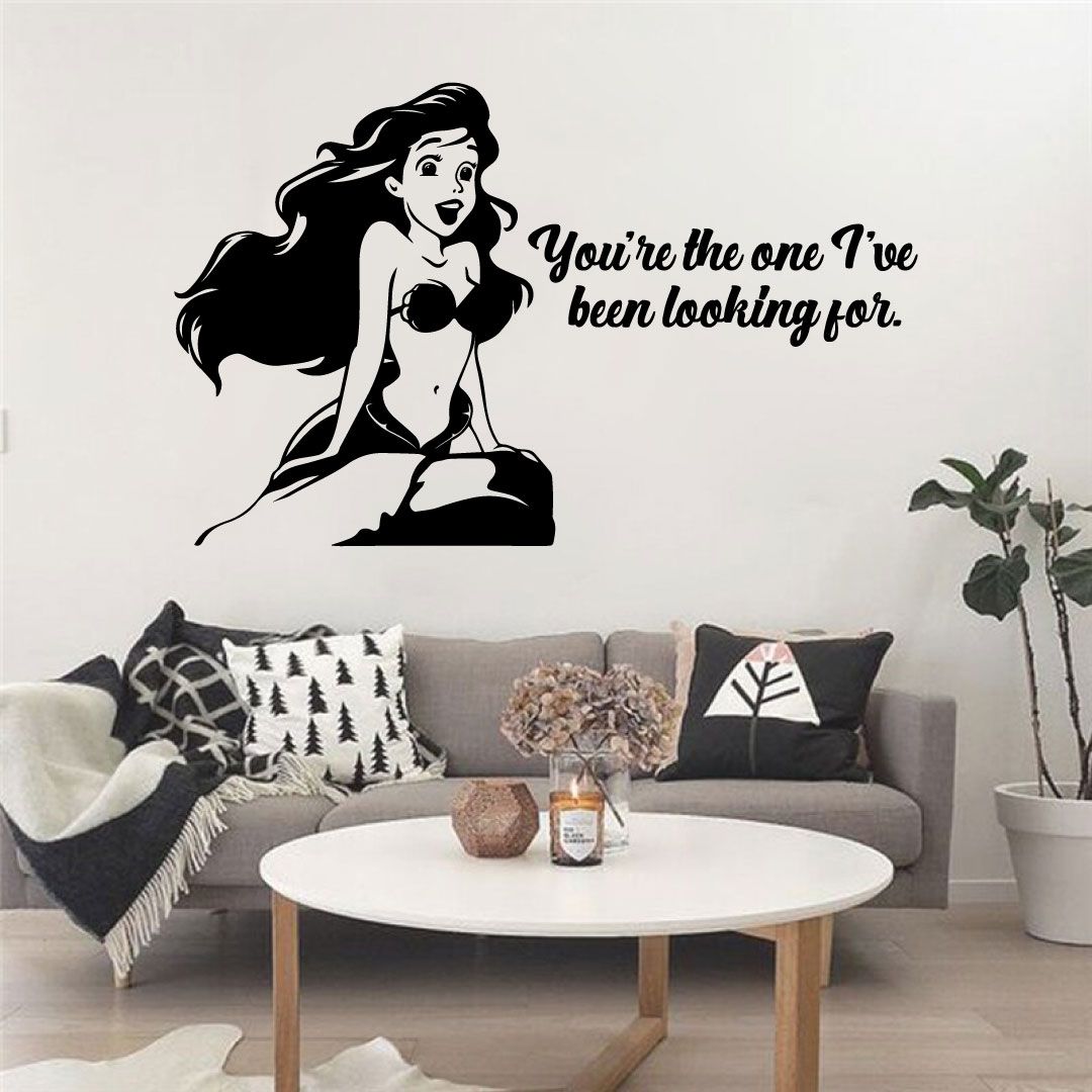 Ariel Disney Princess The Little Mermaid Quotes Quote You're The One I've Been Looking For Little Mermaid Vinyl Wall Art Sticker Decal Home Room Baby Girls Teens Wall Décor Design Size (20x20 inch) - image 3 of 3