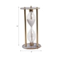 thumbnail image 4 of Decorative Hourglass Timepiece for Home and Bathroom Decor - Resin Frame Glass Sand Timer for Office Desk, Living Room or Shelf - Display Accent for Coffee Table Centerpiece - 10", Brown & Gold, 4 of 12