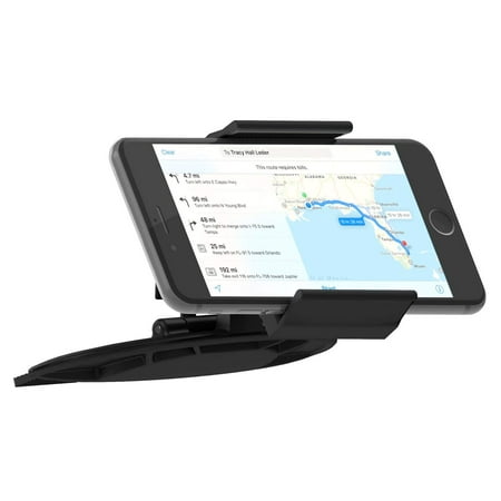 IPOW CD Slot Smartphone Car Mount Holder Cradle Car Phone Holder with One Hand Operation Design for iPhone XR XS X 8 8+ 7 7+ 6s, Samsung Galaxy S8 S8+ Edge, HTC 10 M9, Google Pixel