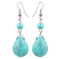 thumbnail image 2 of De La Pendientes Turquesa Piedra Preciosa Cuelga Azul, Mujeres Damas Accesorios De Joyería De Vacaciones Yuyangstore Pendientes colgantes de turquesa, 2 of 8
