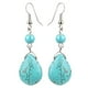 thumbnail image 2 of 2x Vintage Araña Señoras Pendientes Textura Turquesa Piedra Preciosa Cuelga Azul 2 piezas, 2 of 8