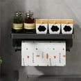 thumbnail image 5 of Mlless Paper Towel Holder with Shelf for Kitchen and Bathroom - Wall Mount, Black Aluminum, 5 of 6