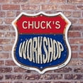 thumbnail image 4 of Chuck's Workshop 18 inch X 18 inch Shield Shaped Commercial Grade Plastic Sign Weather Resistant, UV Protected To last, Gift for Dads and Uncles Classic Americana Crafted in the USA, 4 of 7